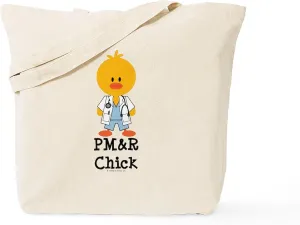 CafePress PM&R Chick Tote Bag Natural Canvas Tote Bag, Reusable Shopping Bag