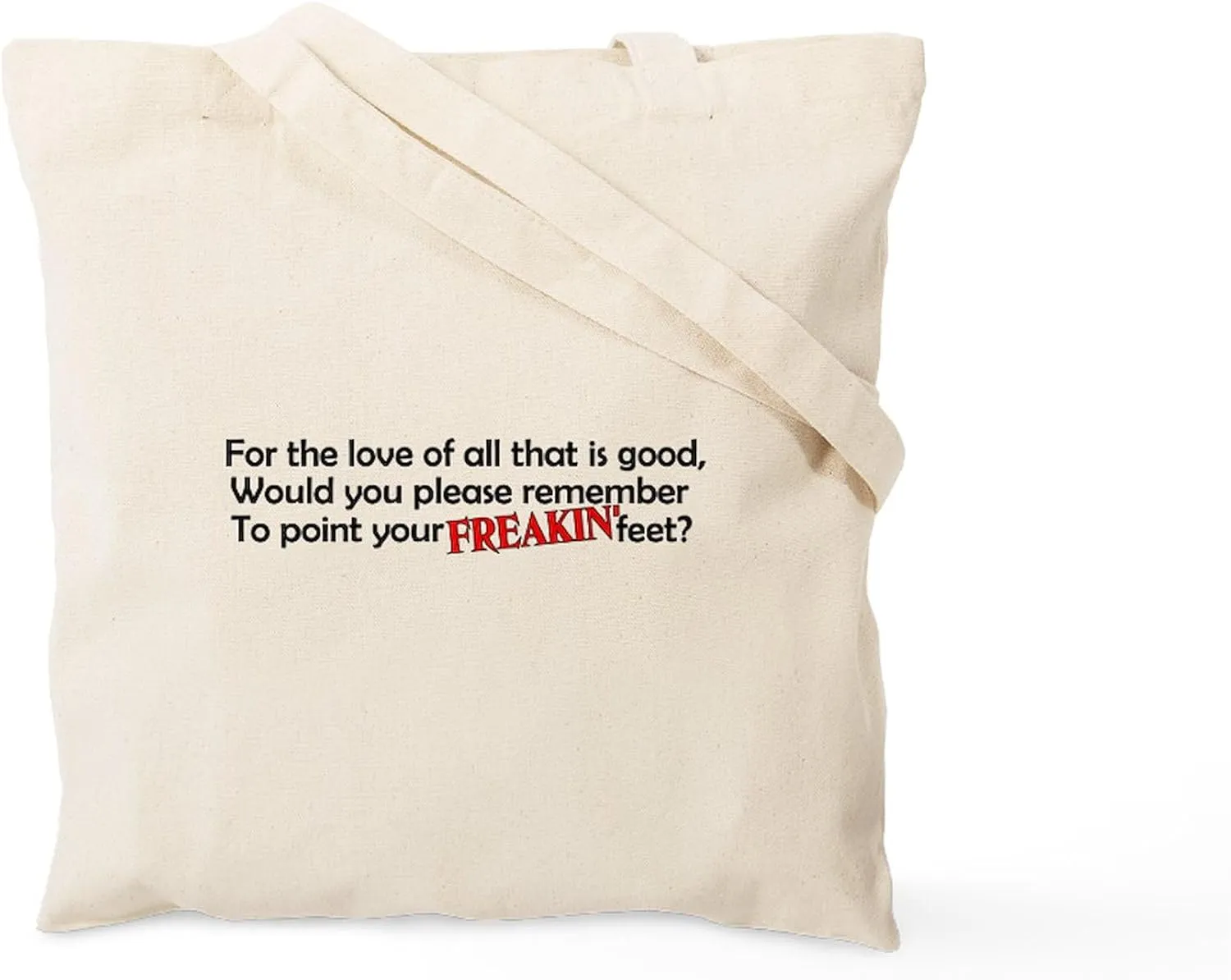 CafePress Point Your Feet Tote Bag Natural Canvas Tote Bag, Reusable Shopping Bag