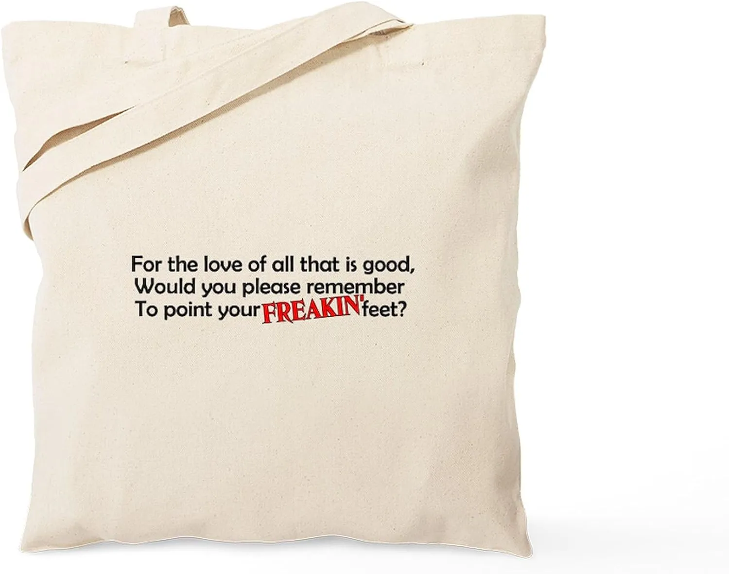 CafePress Point Your Feet Tote Bag Natural Canvas Tote Bag, Reusable Shopping Bag