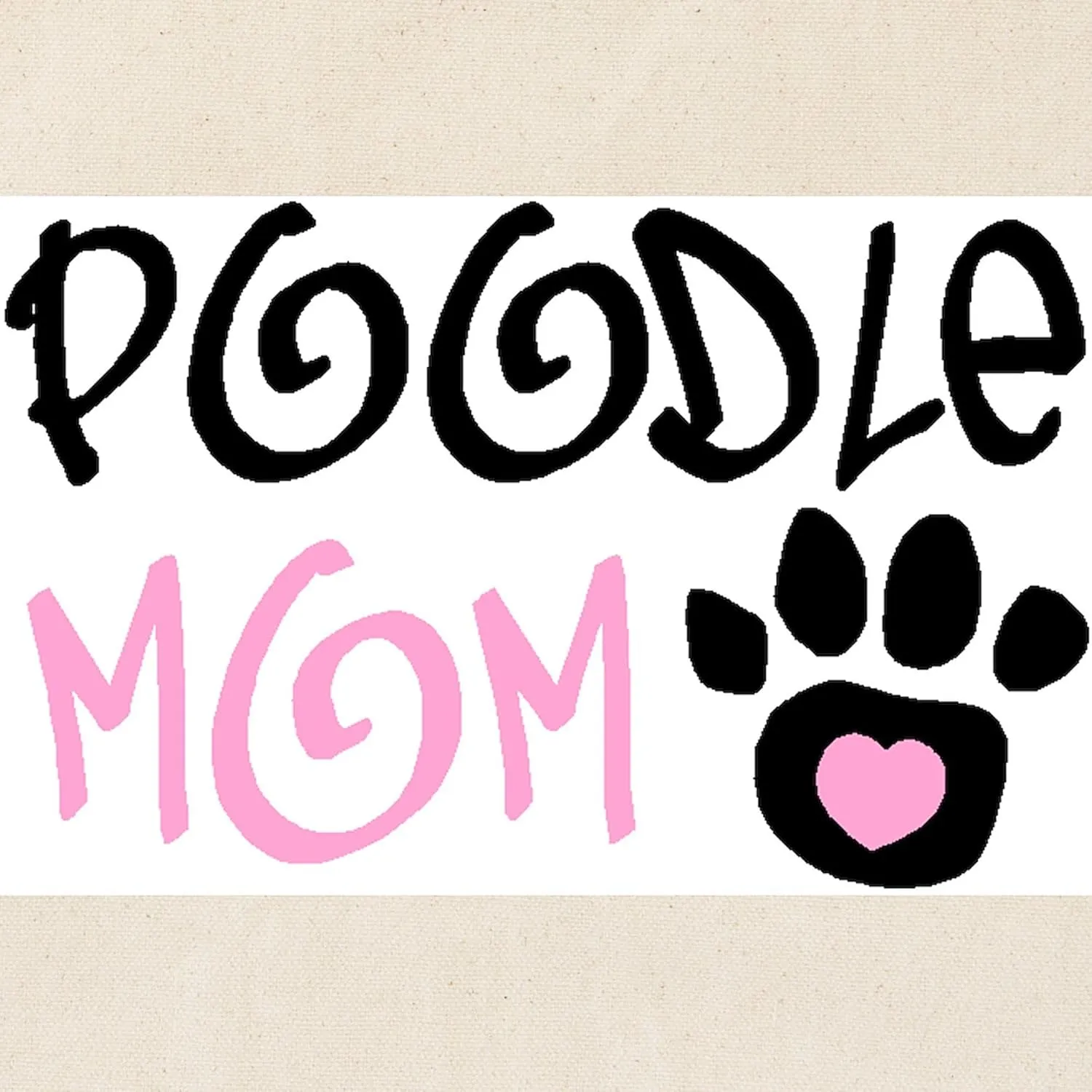 CafePress POODLE Tote Bag Natural Canvas Tote Bag, Reusable Shopping Bag