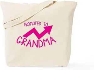 CafePress Promoted To Grandma Tote Bag Natural Canvas Tote Bag, Reusable Shopping Bag
