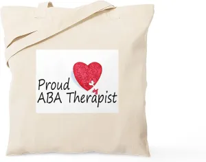 CafePress Proud ABA Therapist Tote Bag Natural Canvas Tote Bag, Reusable Shopping Bag
