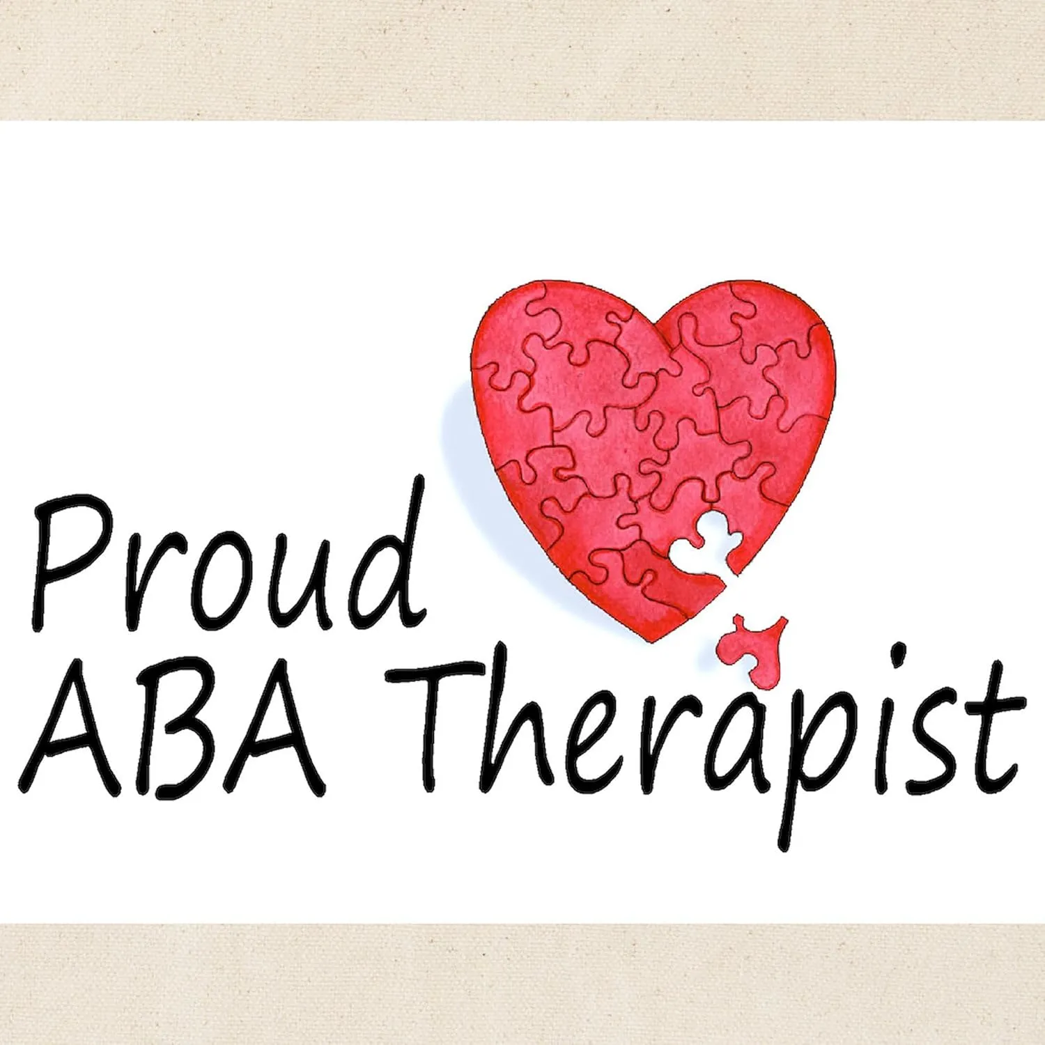 CafePress Proud ABA Therapist Tote Bag Natural Canvas Tote Bag, Reusable Shopping Bag
