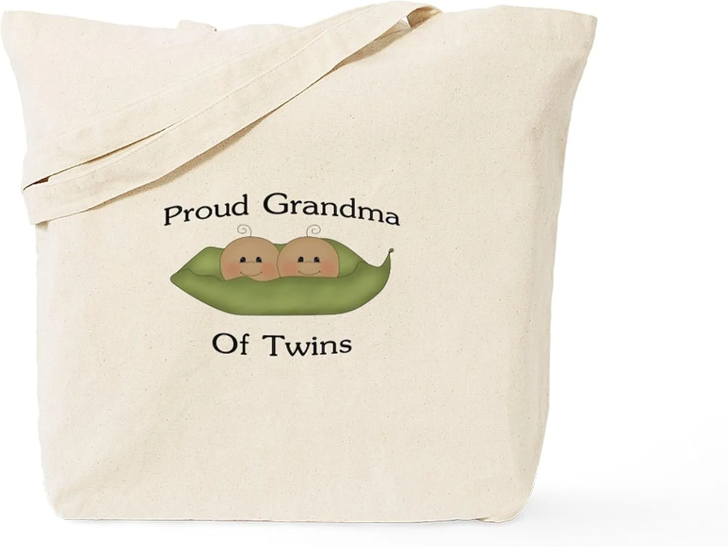CafePress Proud Grandma Of Twins Tote Bag Natural Canvas Tote Bag, Reusable Shopping Bag