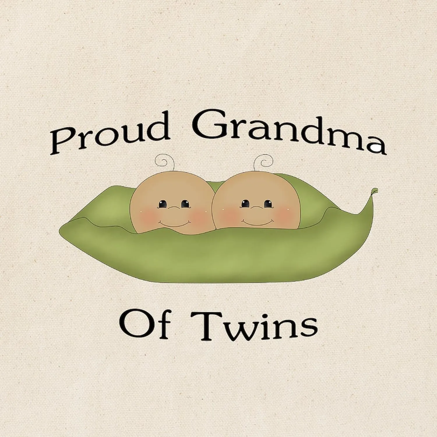 CafePress Proud Grandma Of Twins Tote Bag Natural Canvas Tote Bag, Reusable Shopping Bag