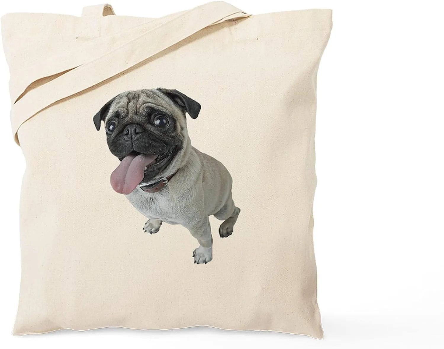 CafePress Pug Close Up Tote Bag Natural Canvas Tote Bag, Reusable Shopping Bag