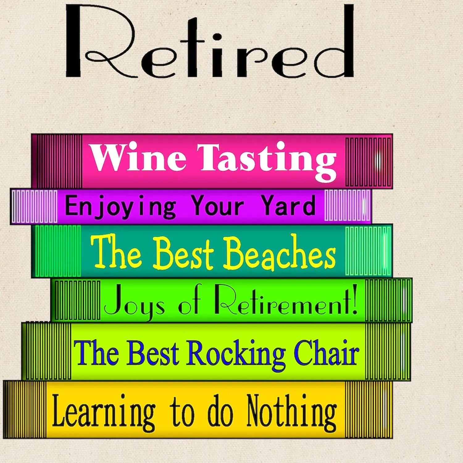 CafePress Retired Book Stack 2 Tote Bag Natural Canvas Tote Bag, Reusable Shopping Bag