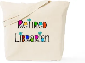 CafePress Retired Librarian Tote Bag Natural Canvas Tote Bag, Reusable Shopping Bag