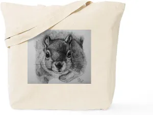 CafePress Squrrel Sketch Tote Bag Natural Canvas Tote Bag, Reusable Shopping Bag