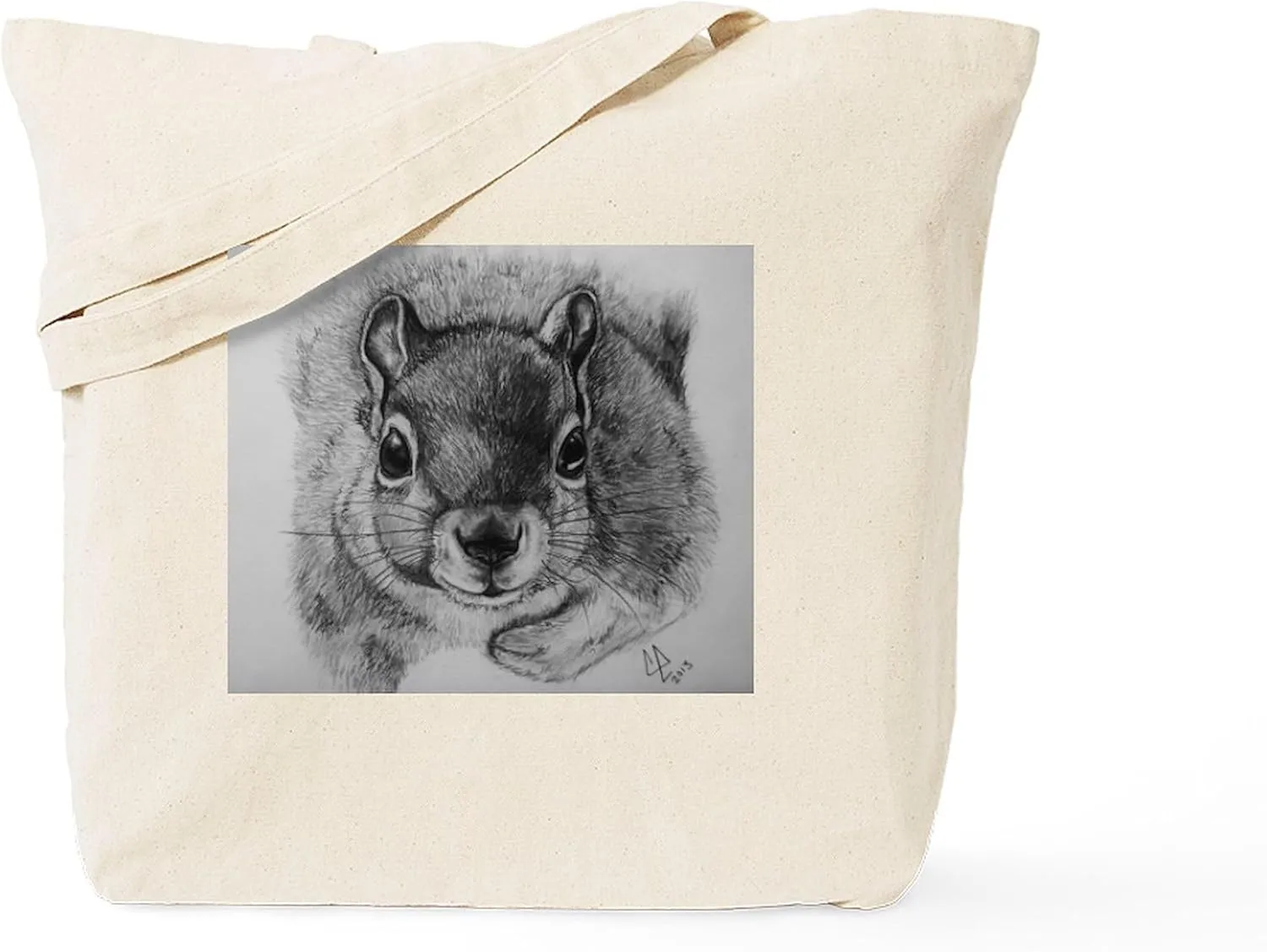 CafePress Squrrel Sketch Tote Bag Natural Canvas Tote Bag, Reusable Shopping Bag