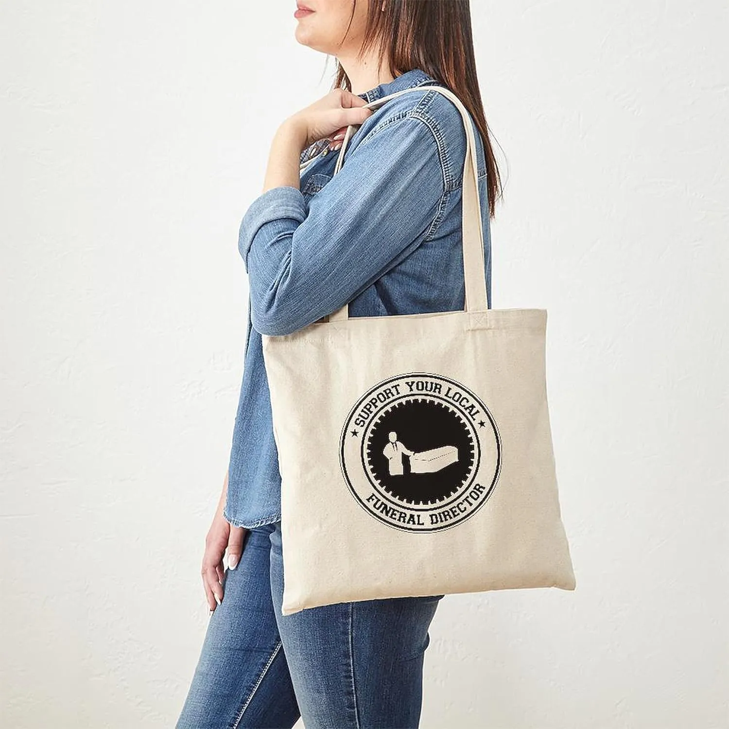 CafePress Support Funeral Director Tote Bag Natural Canvas Tote Bag, Reusable Shopping Bag
