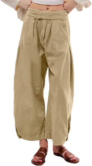 CHARTOU Women's Baggy Barrel Pant Wide Leg Horseshoe Ankle Jeans Mid Rise Harem Y2K Denim Pants with Pockets