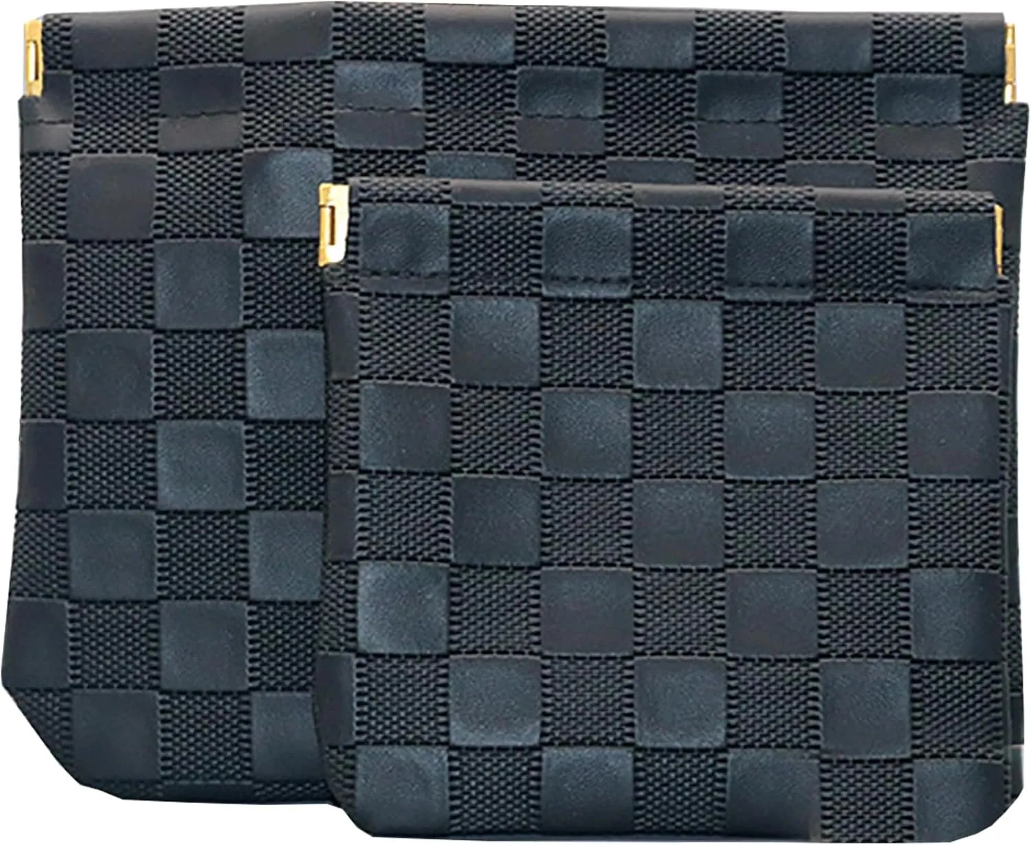Checkered Makeup Bag Set Black 2 Pieces Portable Cosmetic Bag Waterproof Small Makeup Bag for Pourse Aesthetic Accessories Small Travel Makeup Bag for Women inside Purse