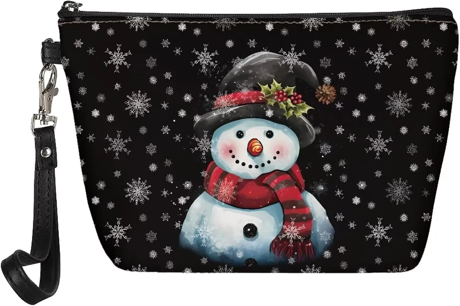 Christmas Make Up Bag Snowflake Snowman Makeup Travel Bag Organizer Christmas Decorative Small Cosmetic Bag for Teen Girls Waterproof Toiletry Bag