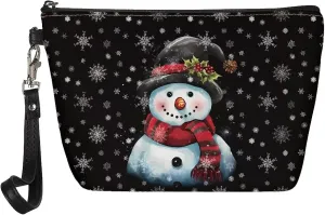 Christmas Make Up Bag Snowflake Snowman Makeup Travel Bag Organizer Christmas Decorative Small Cosmetic Bag for Teen Girls Waterproof Toiletry Bag