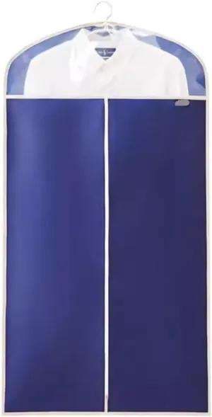 Clothes Cover 5pcs Hanging Garment Bag Gowns Garment Covers Half Clear Zipper Clothes Suit Bags Suit Bags (Color : Blue, Size : 130 * 60cm)