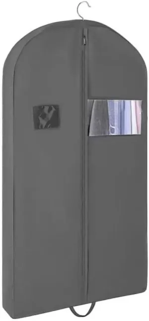 Clothes Cover 5pcs Hanging Garment Bags for Travel and Closet Storage Suit Cover with 2 Handles Suit Bags (Color : Dark Grey, Size : 110 * 60 * 10cm)