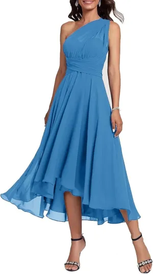 Convertible Mother of The Bride Dresses Chiffon Tea Length Infinity Formal Wedding Guest Dress