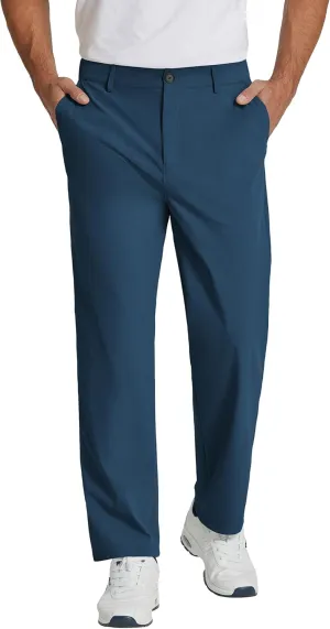 COOFANDY Men's Casual Pants Classic Fit Flat Front Pants Lightweight Elastic Waist Golf Trousers with Pockets