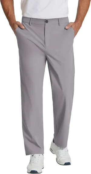 COOFANDY Men's Casual Pants Classic Fit Flat Front Pants Lightweight Elastic Waist Golf Trousers with Pockets