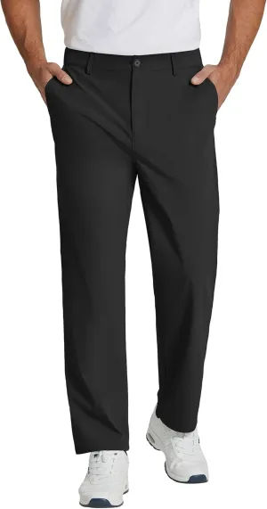 COOFANDY Men's Casual Pants Classic Fit Flat Front Pants Lightweight Elastic Waist Golf Trousers with Pockets