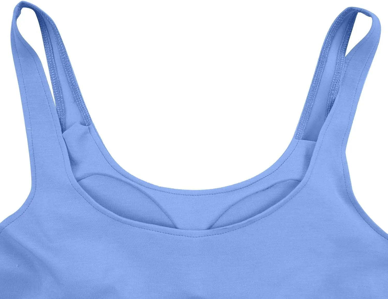 Cotton Tank Top with Built in Bra for Women Adjustable Strap Workout Camisole Yoga Shirts Layer Padded Bra Tank Tops