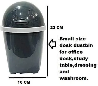 CSM® Table Dustbin Desktop Bin with Attached lid and Swing Opening, Mini Trash Bin Can Waste Bin for Office, Desk, Kitchen, Bedroom (Mini-Bin, Multicolor) (Plastic,1 Litre) Set of 3