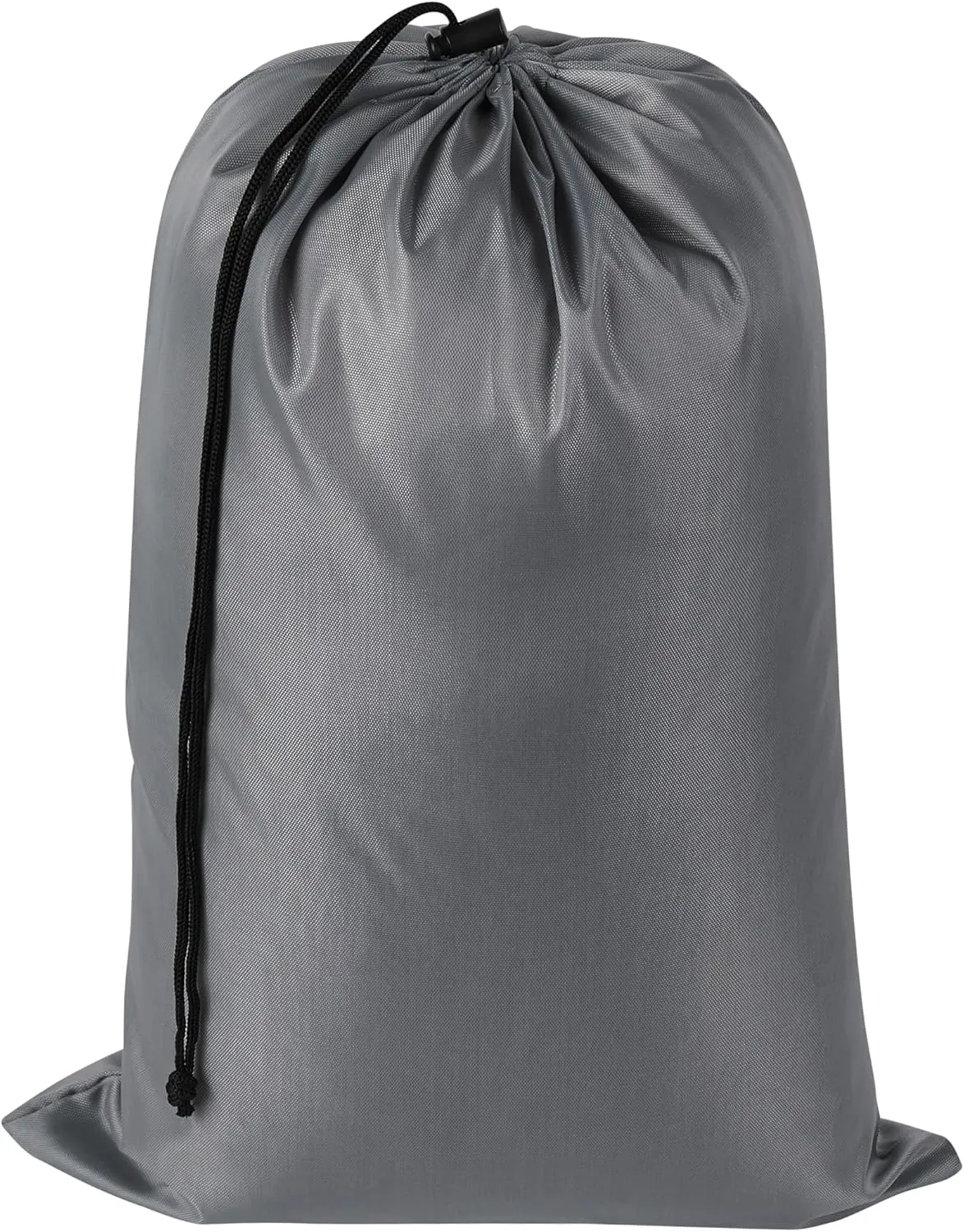 Drawstring Bag with Toggle - Nylon Cinch and Ditty Pouch (Gray, 10 x 15 Inch)