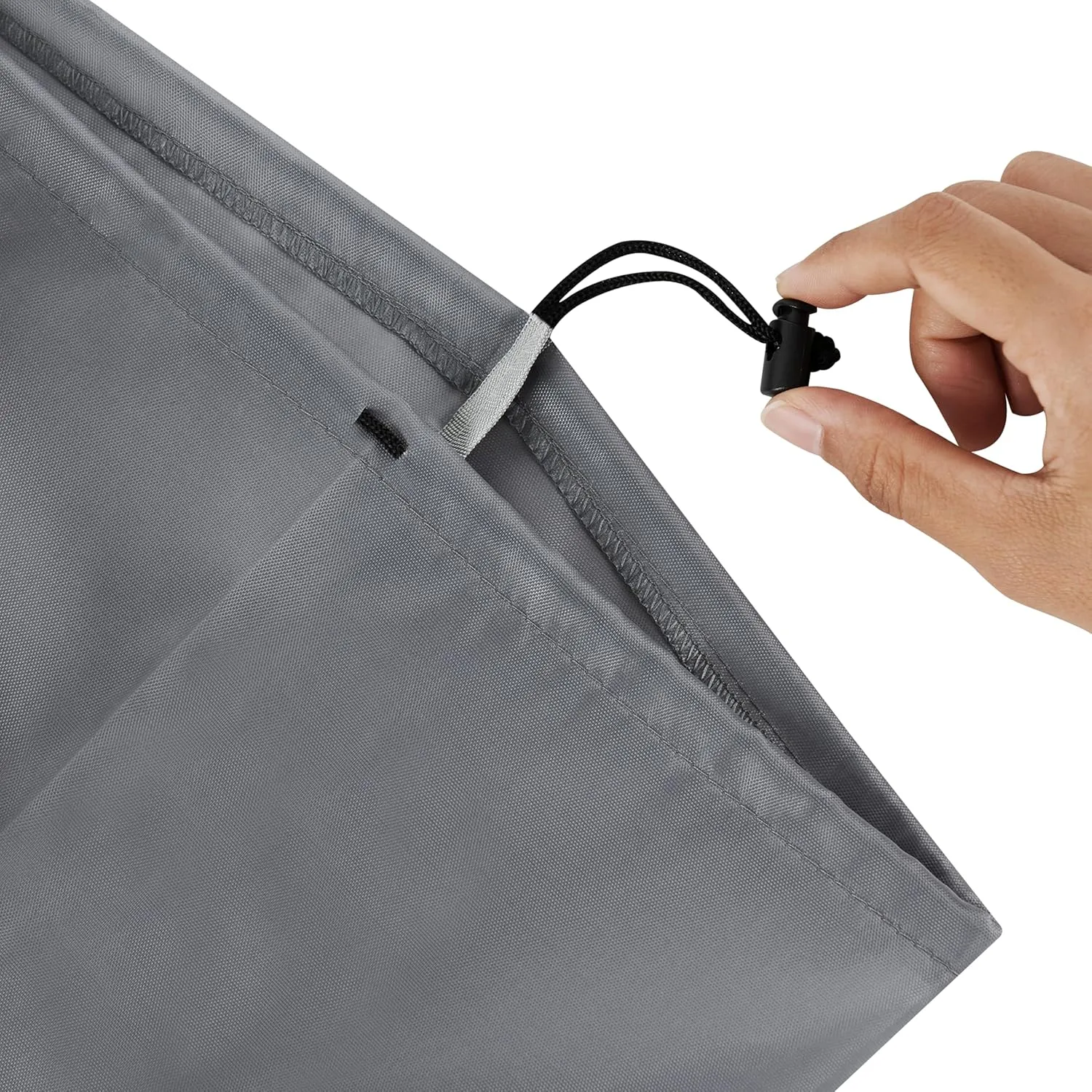 Drawstring Bag with Toggle - Nylon Cinch and Ditty Pouch (Gray, 10 x 15 Inch)