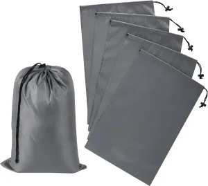 Drawstring Bag with Toggle - Nylon Cinch and Ditty Pouch (Gray, 10 x 15 Inch)