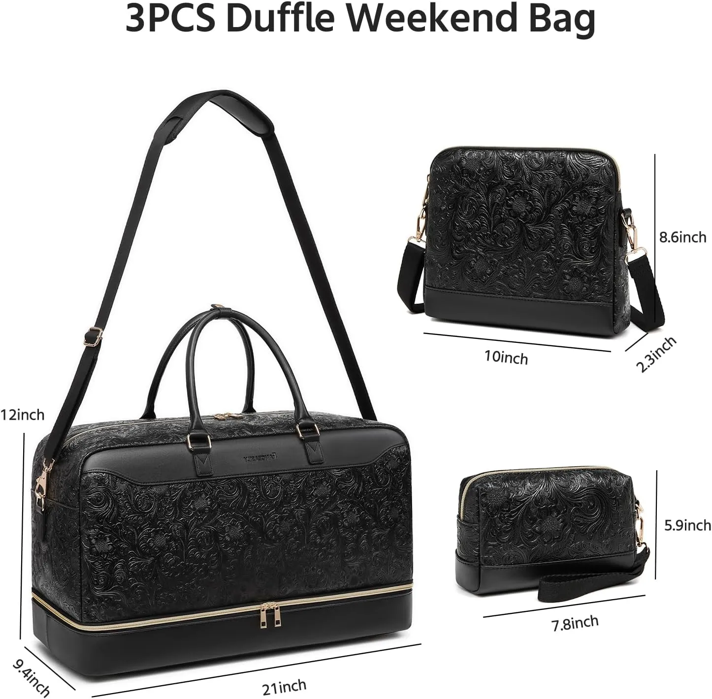 Duffle Bag for Travel,Weekender Bags for Women with Toiletry Bag,Carry On Overnight Bag,40L Gym Bags for Women,Personal Item Travel Bag with Shoe Compartment