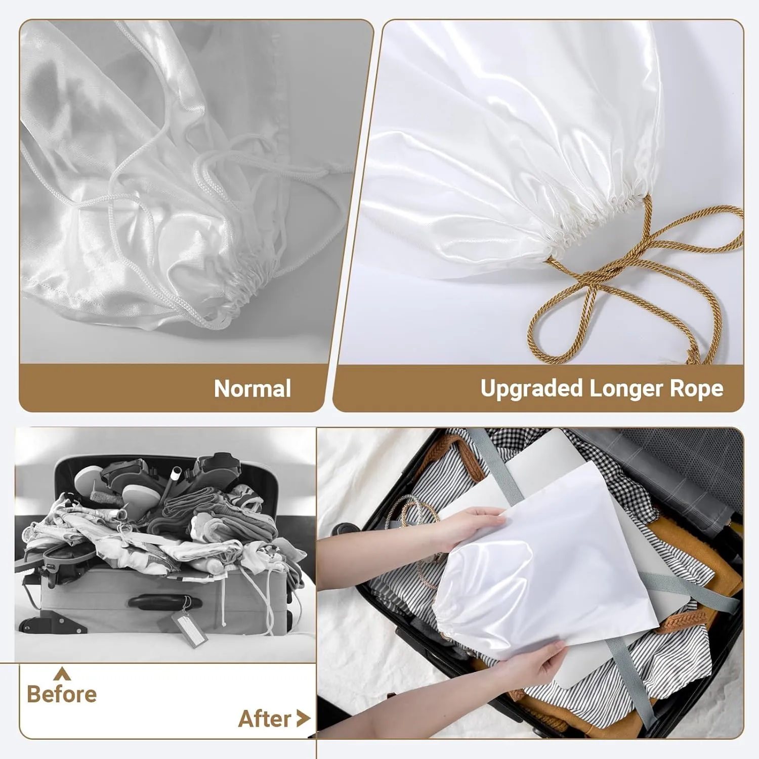 Ewen 11.8x15.7in Dust Bags for Shoes, 7 Pack of Dustproof Silky Bags with Drawstring for Sneakers Storage, White Satin Purse Storage Bags, Pouches Covers for Travel, Dust Cover Bag for Luxury Wallet