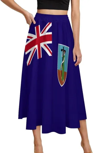 Fattyeery Womens Skirts Nicaragua Flag Prints High Waist Midi Skirt Athletic for Summer Dress Skorts Casual Knee Length Skirt