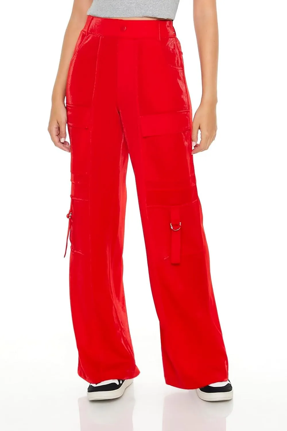 Forever 21 Women's Wide-Leg Utility Cargo Pants