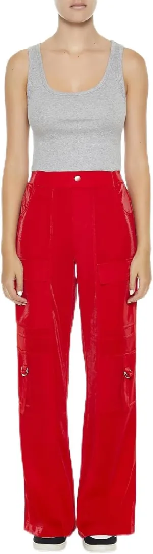 Forever 21 Women's Wide-Leg Utility Cargo Pants