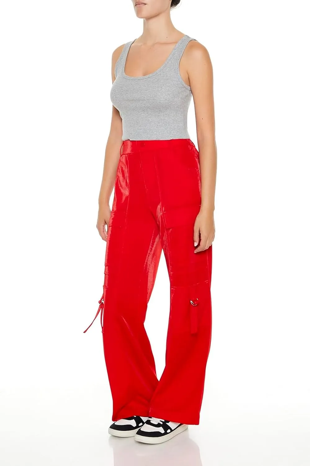 Forever 21 Women's Wide-Leg Utility Cargo Pants