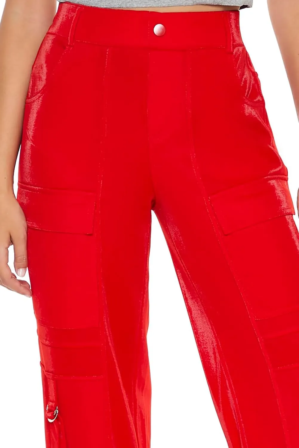 Forever 21 Women's Wide-Leg Utility Cargo Pants