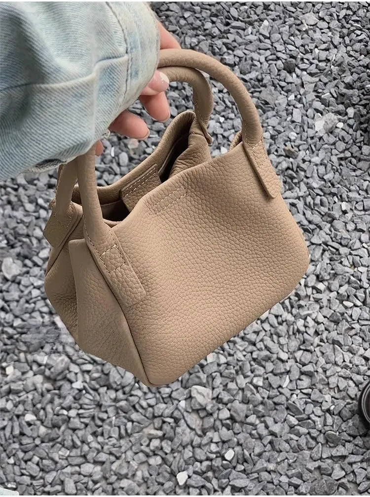 Genuine Leather Shoulder Crossbody Bag Handbag for Women Hobo Personalized Basket Bucket Bag Versatile Large Capacity Chic