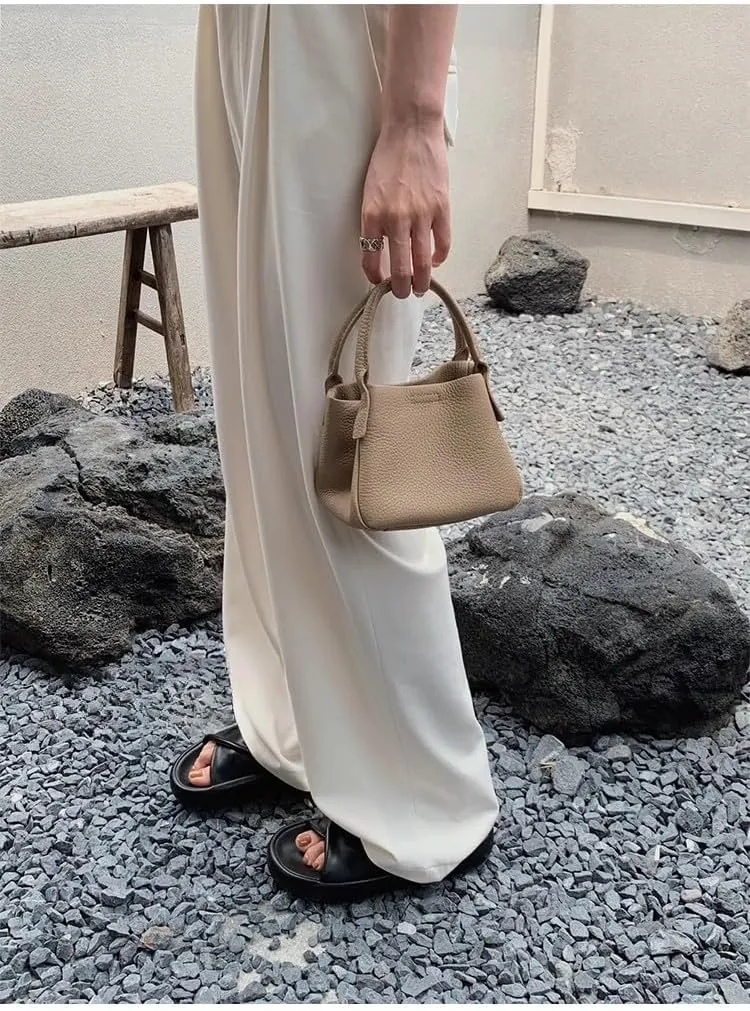 Genuine Leather Shoulder Crossbody Bag Handbag for Women Hobo Personalized Basket Bucket Bag Versatile Large Capacity Chic