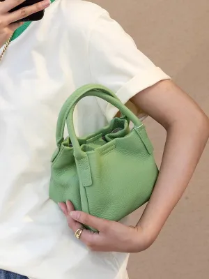 Genuine Leather Shoulder Crossbody Bag Handbag for Women Hobo Personalized Basket Bucket Bag Versatile Large Capacity Chic