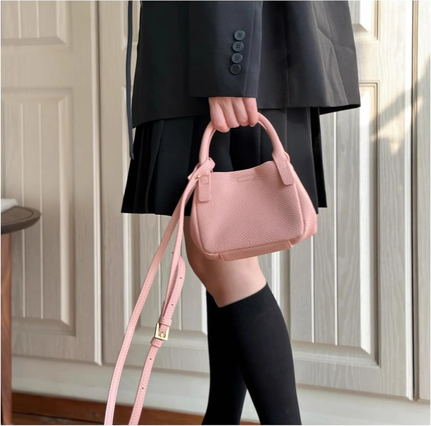 Genuine Leather Shoulder Crossbody Bag Handbag for Women Hobo Personalized Basket Bucket Bag Versatile Large Capacity Chic