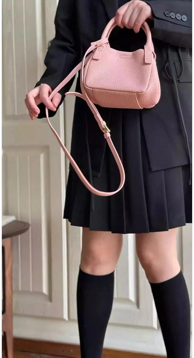 Genuine Leather Shoulder Crossbody Bag Handbag for Women Hobo Personalized Basket Bucket Bag Versatile Large Capacity Chic