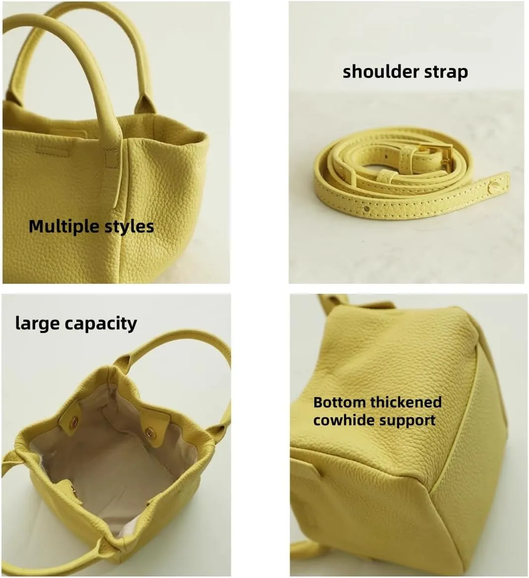 Genuine Leather Shoulder Crossbody Bag Handbag for Women Hobo Personalized Basket Bucket Bag Versatile Large Capacity Chic