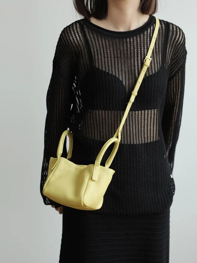 Genuine Leather Shoulder Crossbody Bag Handbag for Women Hobo Personalized Basket Bucket Bag Versatile Large Capacity Chic