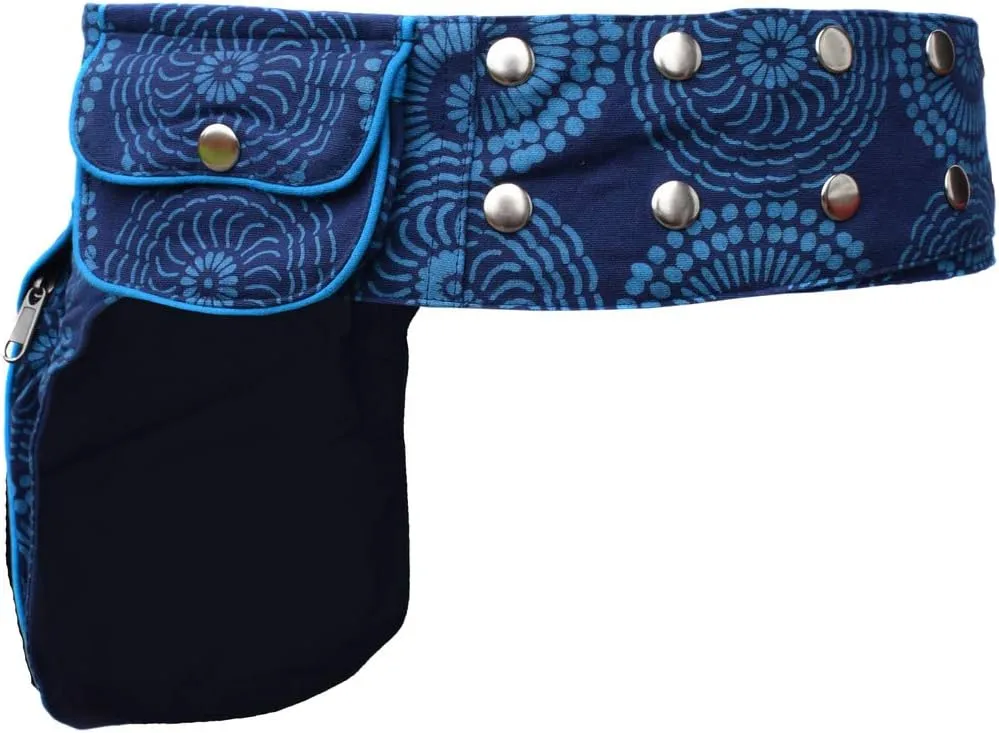 Gheri Cotton Popper Waist Bag Pocket Fanny Pack Travel Pouch