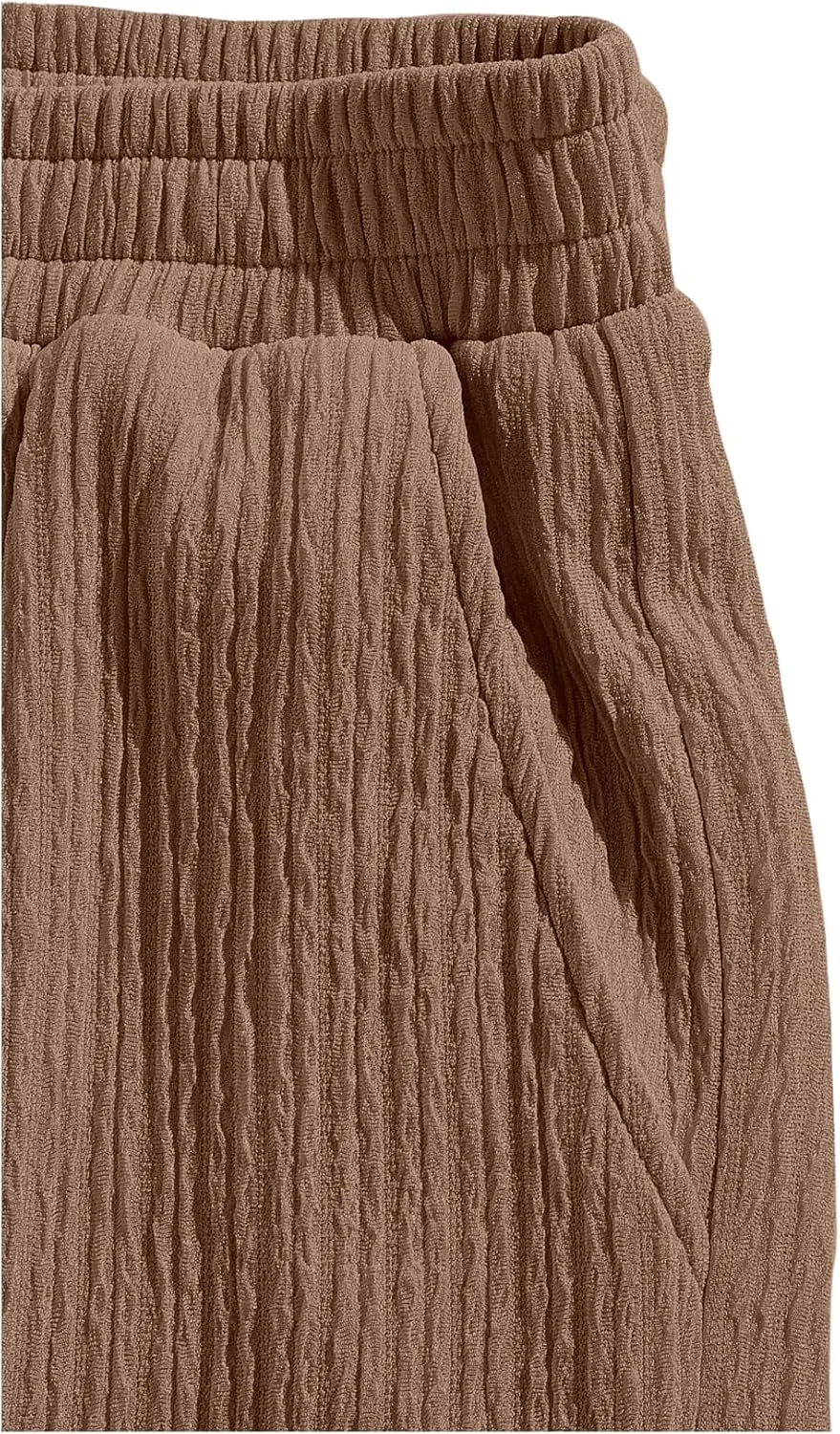 GORGLITTER Men's 2 Piece Linen Sets Rib Knit Summer Outfits Sleeveless Tank Top Baggy Wide Leg Pants Set