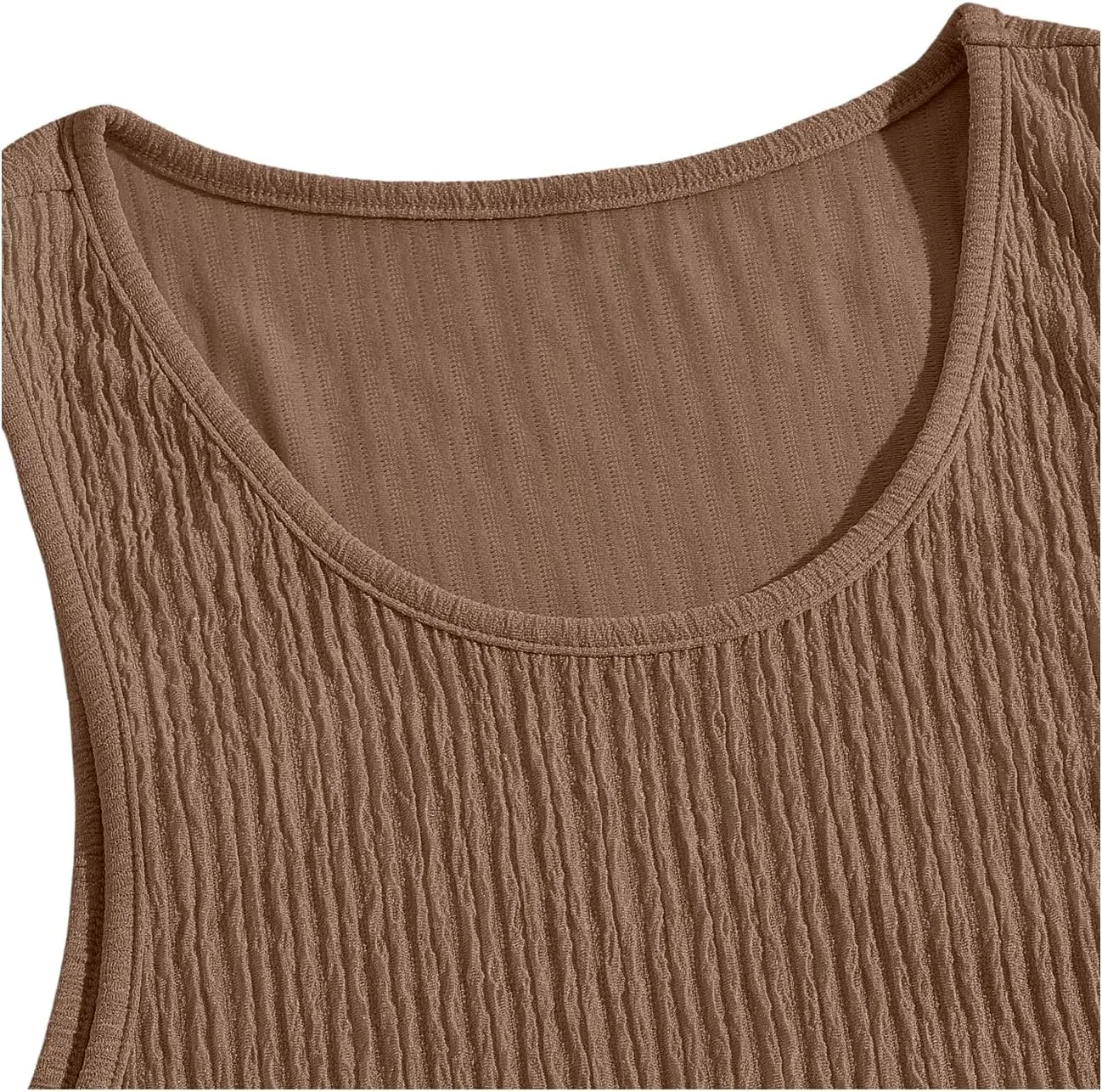 GORGLITTER Men's 2 Piece Linen Sets Rib Knit Summer Outfits Sleeveless Tank Top Baggy Wide Leg Pants Set