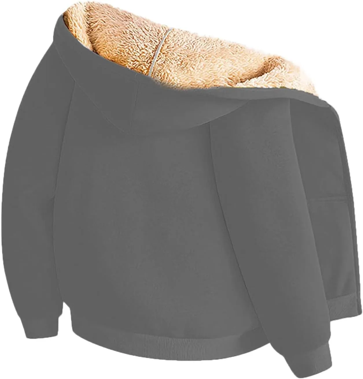 Gumipy Zip Up Hoodie Women Fleece Oversized Hoodie Sweatshirt Plus Size Sherpa Lined Hoodies Jacket Winter Coats with Pockets