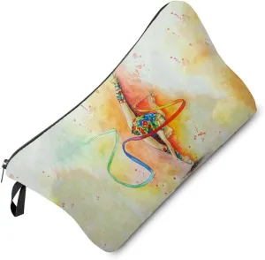 Gymnastics Makeup Bag Ribbon Gymnastics Small Cute Organizer Zipper Pouch Ribbon Gymnastics Cosmetic Bag Gymnastic Present for Ribbon Gymnasts Women Coach