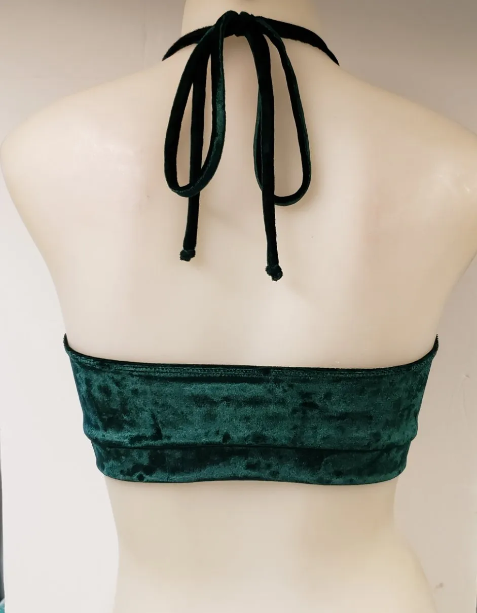 Halter Top- Emerald Crushed Velvet